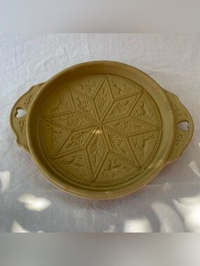 VTG Brown Bag Cookie Art Deer Stoneware Baking Dish 1992 Hill Design Folk Art